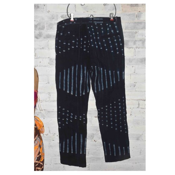 Studio 189 Indigo Mud Cloth Andy Pants Size Large $550! - Picture 10 of 11